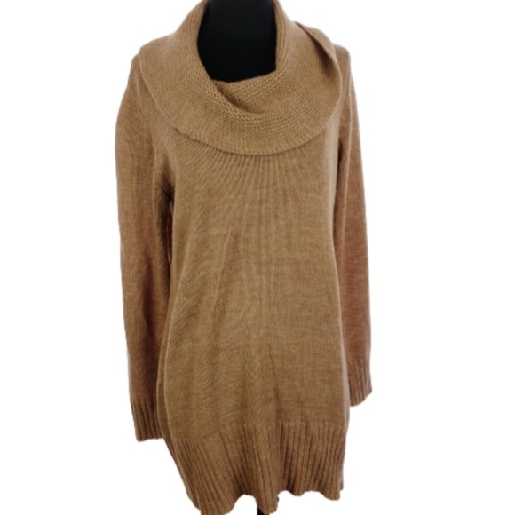 AGB Sweaters - AGB Cowl Neck Sweater Tan